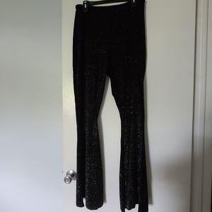 Rainbow Glitter Velvet Flared Leggings